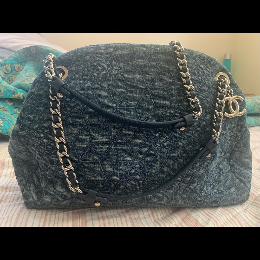 Chanel Just Mademoiselle Denim Bowler Bag - Large